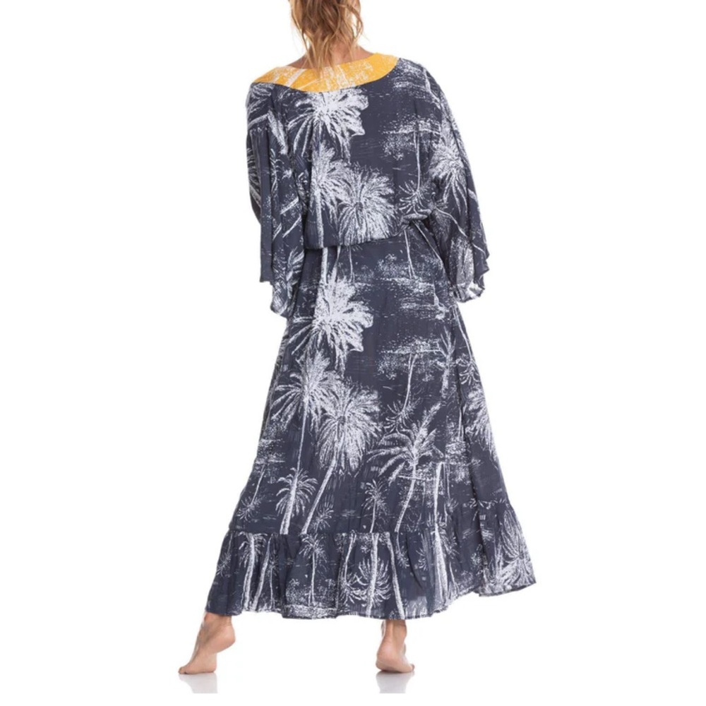 Maaji Black & Yellow Tropical Print Maxi Swim Coverup NWT - Picture 2 of 9